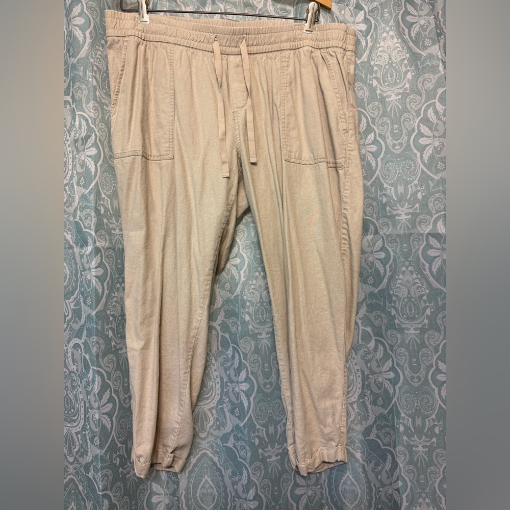 Old Navy Tan Joggers Relaxed Fit Cotton Blend